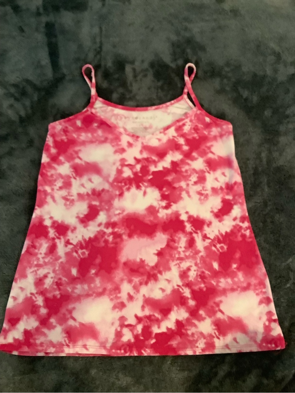 eye candy Pink & White Tie-Dye V-Neck Tank